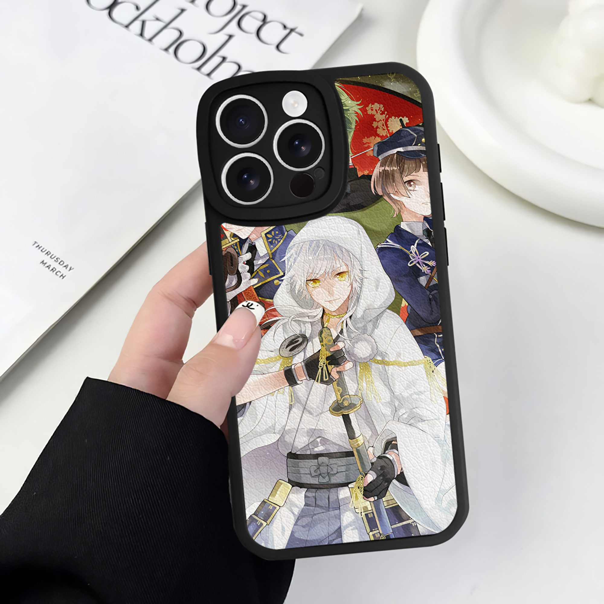 （画像用） 刀剣乱舞 Touken Ranbu 【iPhone 16シリーズ対応】シリコンスマホケース（レザー調） 材質：シリコン